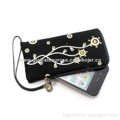 Zipper Bag, Made of Velvet with Quality Zipper Slider and Lanyard, Ideal for iPhone 4